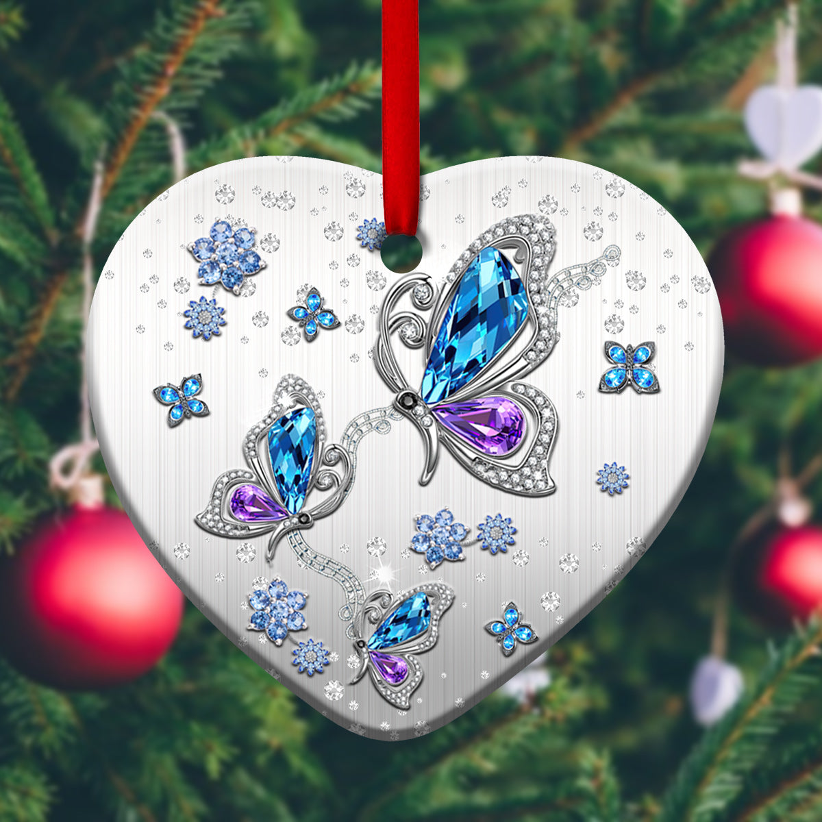 Butterfly Jewelry So Beautiful - Heart Ornament - Owls Matrix LTD