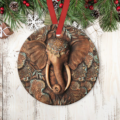 Elephant Wooden Cool Style - Circle Ornament - Owls Matrix LTD