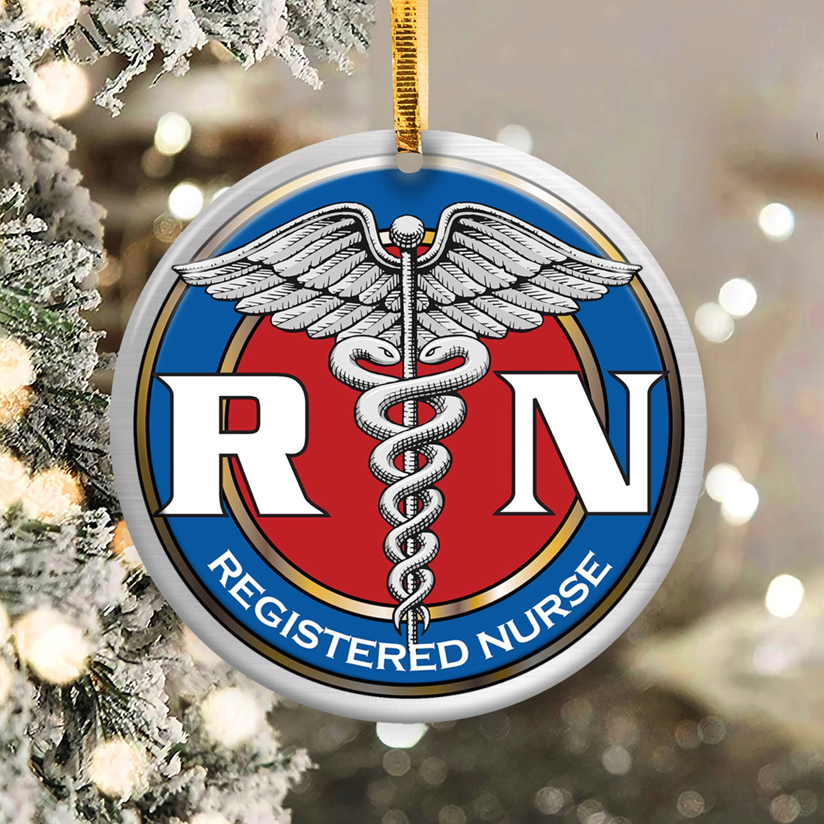 Nurse Registered Nurse Logo - Circle Ornament - Owls Matrix LTD