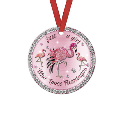 Flamingo Girls Love Jewelry - Circle Ornament - Owls Matrix LTD