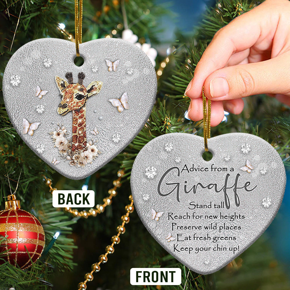 Pack 1 Giraffe Advice Love Style - Heart Ornament - Owls Matrix LTD