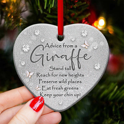 Giraffe Advice Love Style - Heart Ornament - Owls Matrix LTD