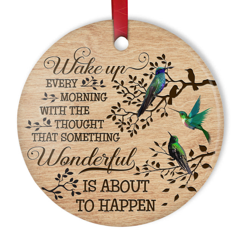 Cardinal Something Wonderful Is About To Happen - Circle Ornament - Owls Matrix LTD