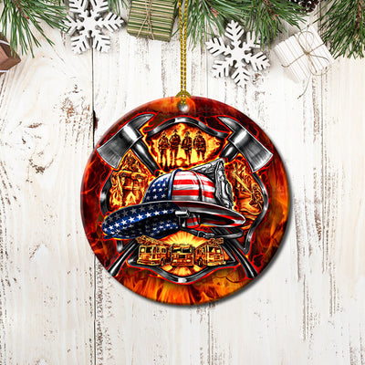 Firefighter Symbol Protect Life - Circle Ornament - Owls Matrix LTD