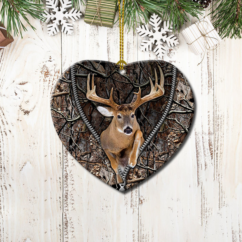 Pack 1 Deer Hunting Lover Style - Heart Ornament - Owls Matrix LTD