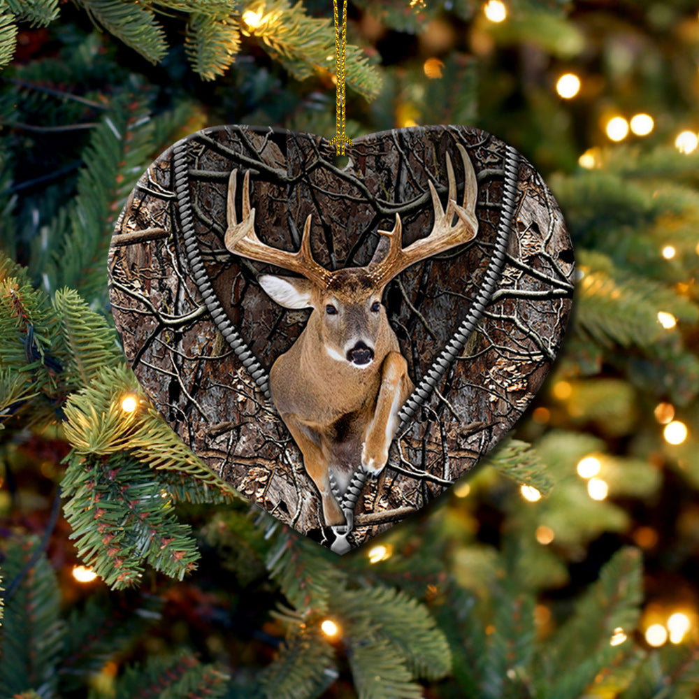 Deer Hunting Lover Style - Heart Ornament - Owls Matrix LTD