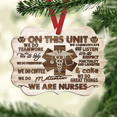 Nurse Wooden Style We Are Nurses - Horizontal Ornament - Owls Matrix LTD