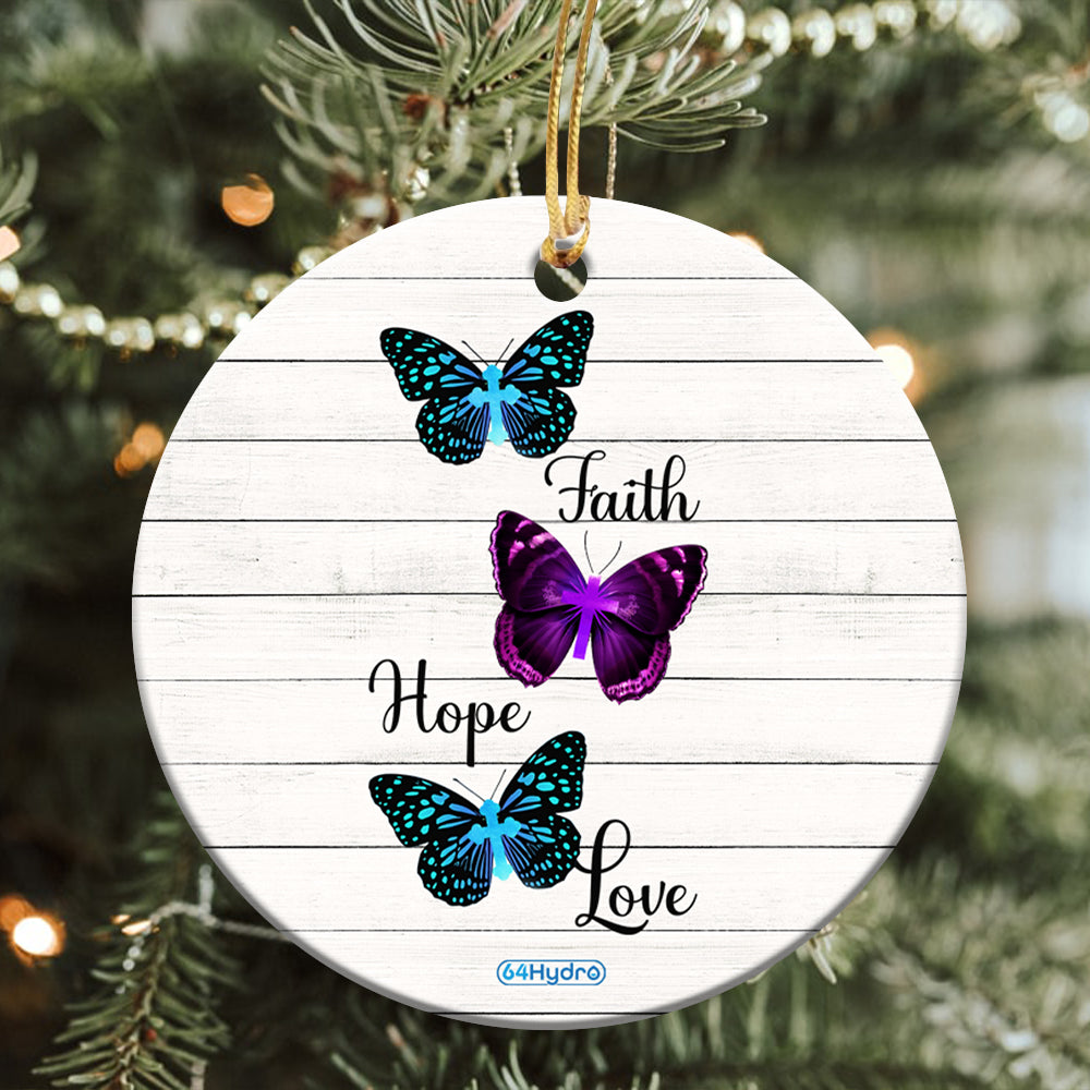 Butterfly A Little Bit Of Heaven In Our Home - Circle Ornament - Owls Matrix LTD