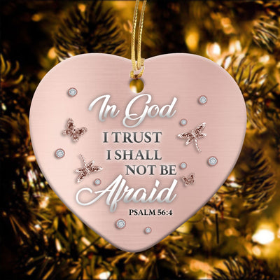 God I Trust Not Be Afraid - Heart Ornament - Owls Matrix LTD