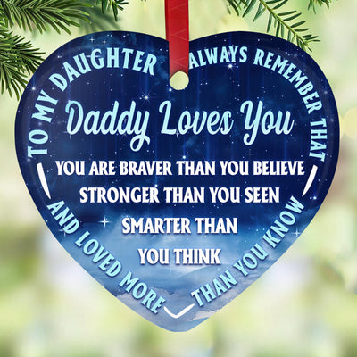 Lion To My Daughter Daddy Loves You - Heart Ornament - Owls Matrix LTD