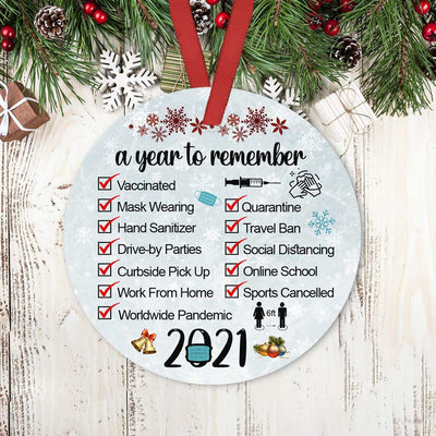 Christmas A Year To Remember Christmas - Circle Ornament - Owls Matrix LTD