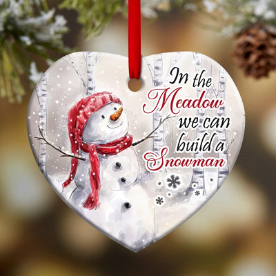 Snowman Memory We Can Build A Snowman - Heart Ornament - Owls Matrix LTD