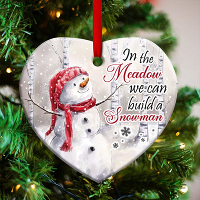 Snowman Memory We Can Build A Snowman - Heart Ornament - Owls Matrix LTD
