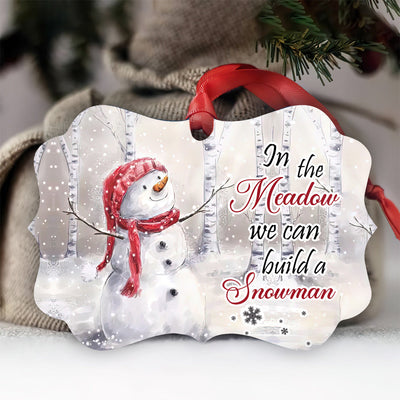 Snowman In The Meadow Memory - Horizontal Ornament - Owls Matrix LTD
