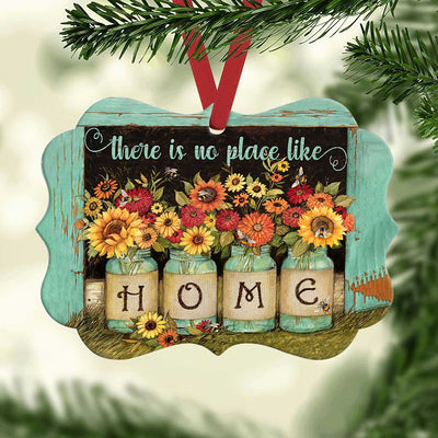 Sunflower There Is No Place Like Home Faith - Horizontal Ornament - Owls Matrix LTD
