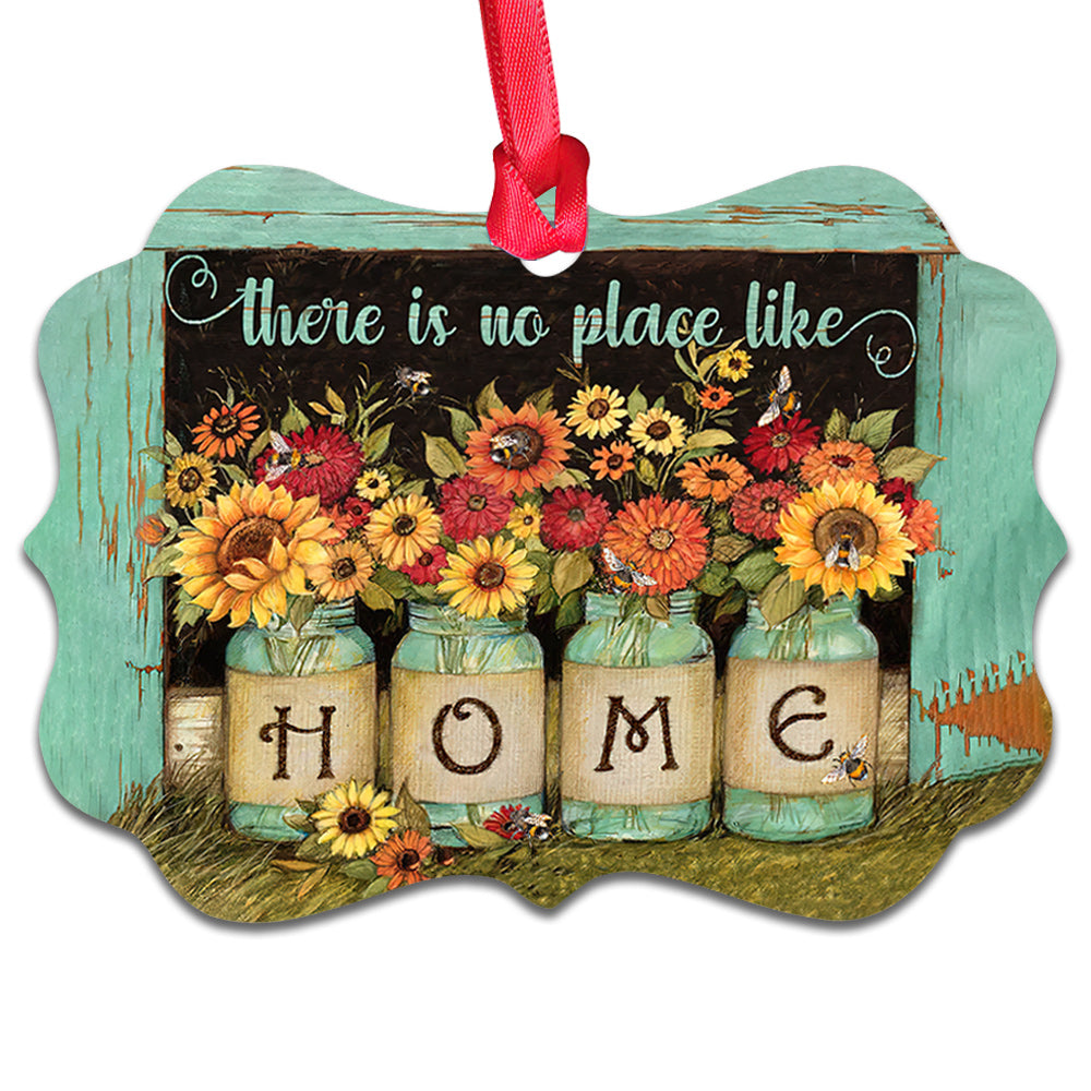 Sunflower There Is No Place Like Home Faith - Horizontal Ornament - Owls Matrix LTD
