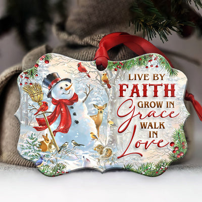 Snowman Faith Walk In Love - Horizontal Ornament - Owls Matrix LTD