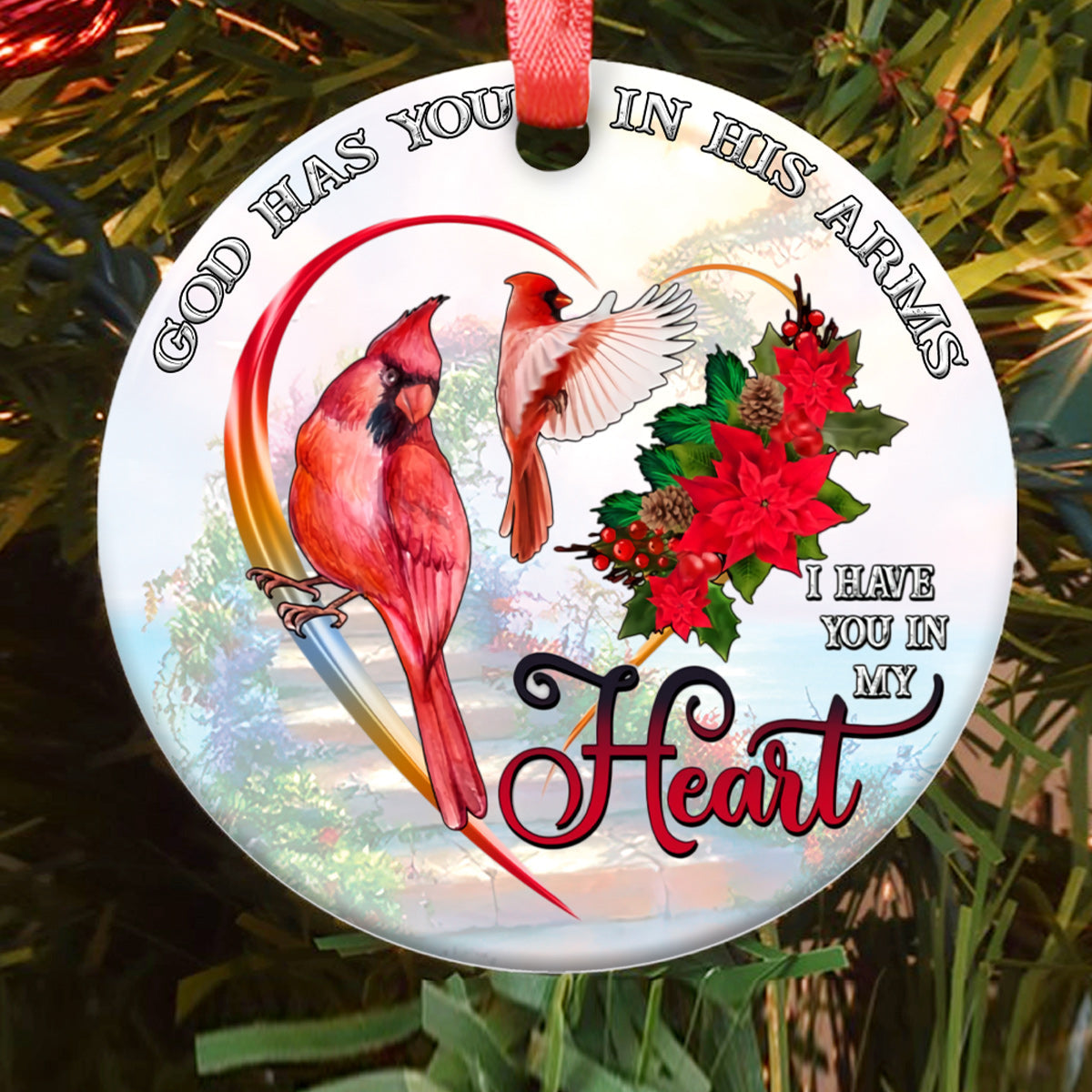 Cardinal I Have You In My Heart - Circle Ornament - Owls Matrix LTD