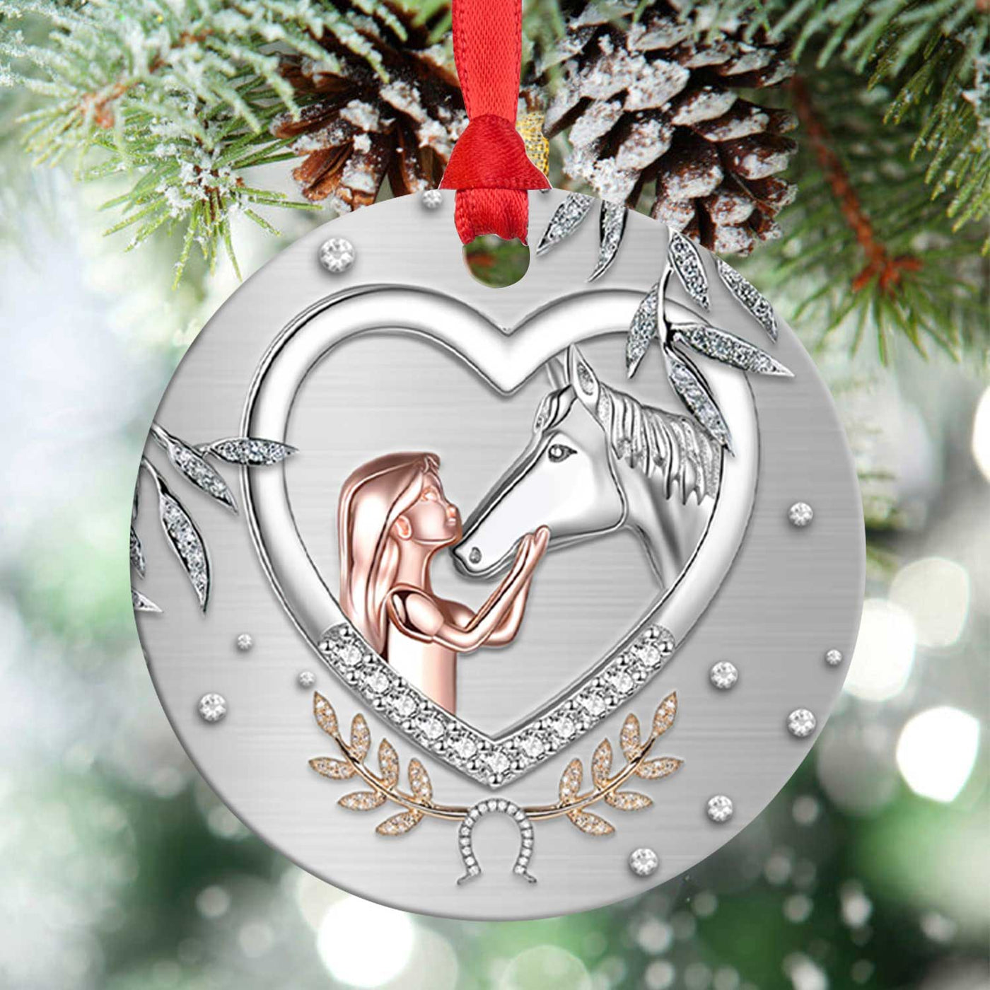 Horse Lover Jewelry Style - Circle Ornament - Owls Matrix LTD