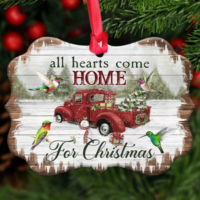 Hummingbird All Hearts Come Home For Christmas - Horizontal Ornament - Owls Matrix LTD