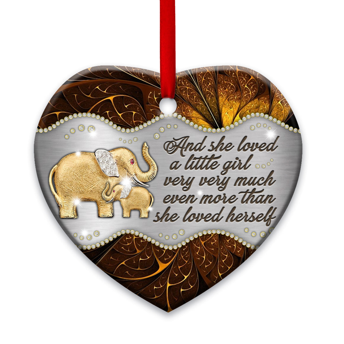 Elephant Gold Jewelry Style - Heart Ornament - Owls Matrix LTD