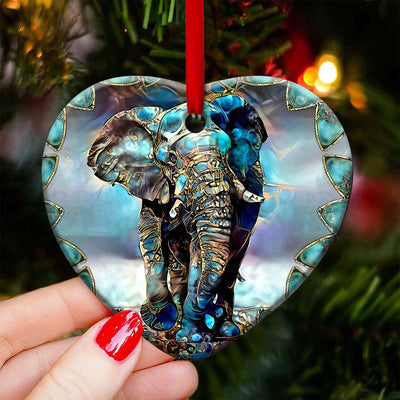 Elephant Glass Texture Style - Heart Ornament - Owls Matrix LTD