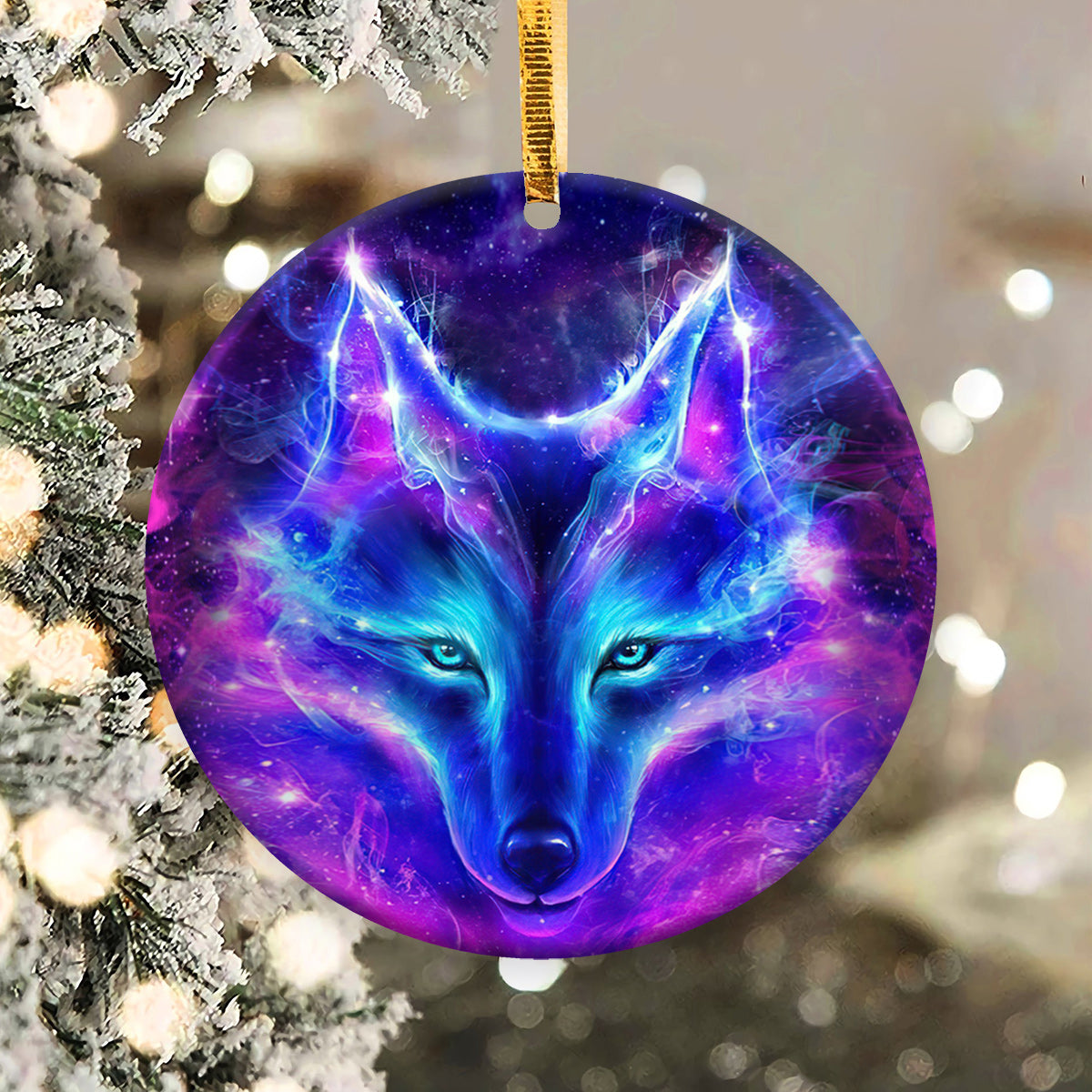 Wolf Mysterious So Cool - Circle Ornament - Owls Matrix LTD