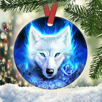 Wolf To Be Strong - Circle Ornament - Owls Matrix LTD