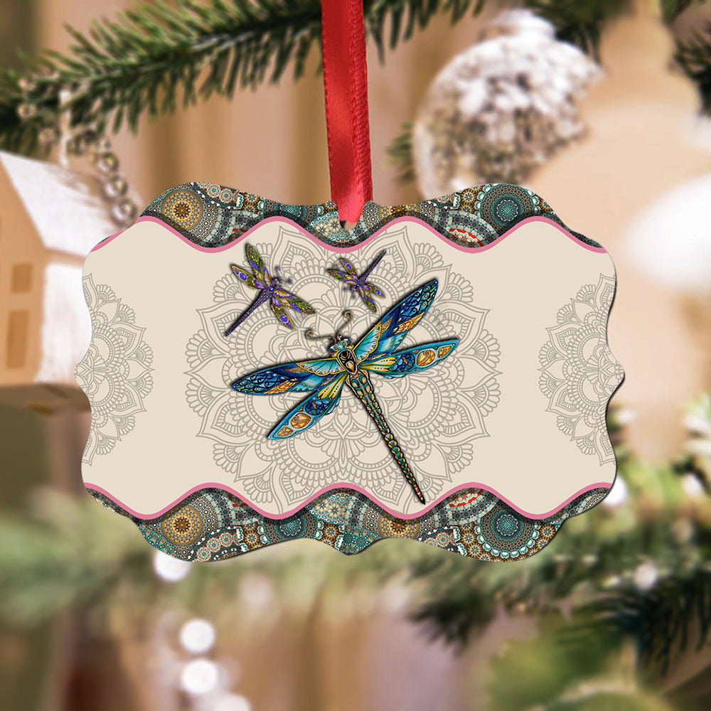Dragonfly Mandala Good Style - Horizontal Ornament - Owls Matrix LTD