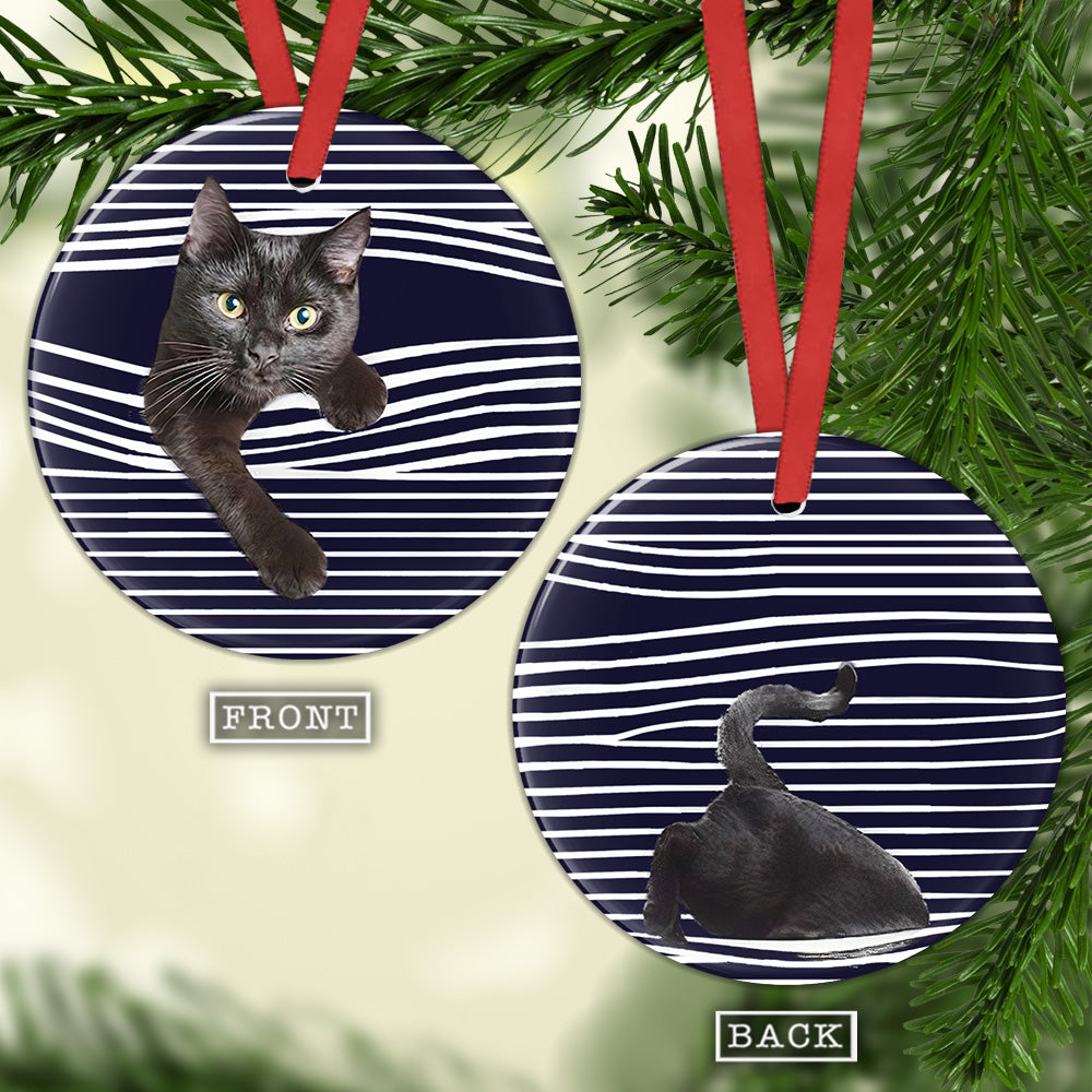 Black Cat Look At You - Circle Ornament - Owls Matrix LTD