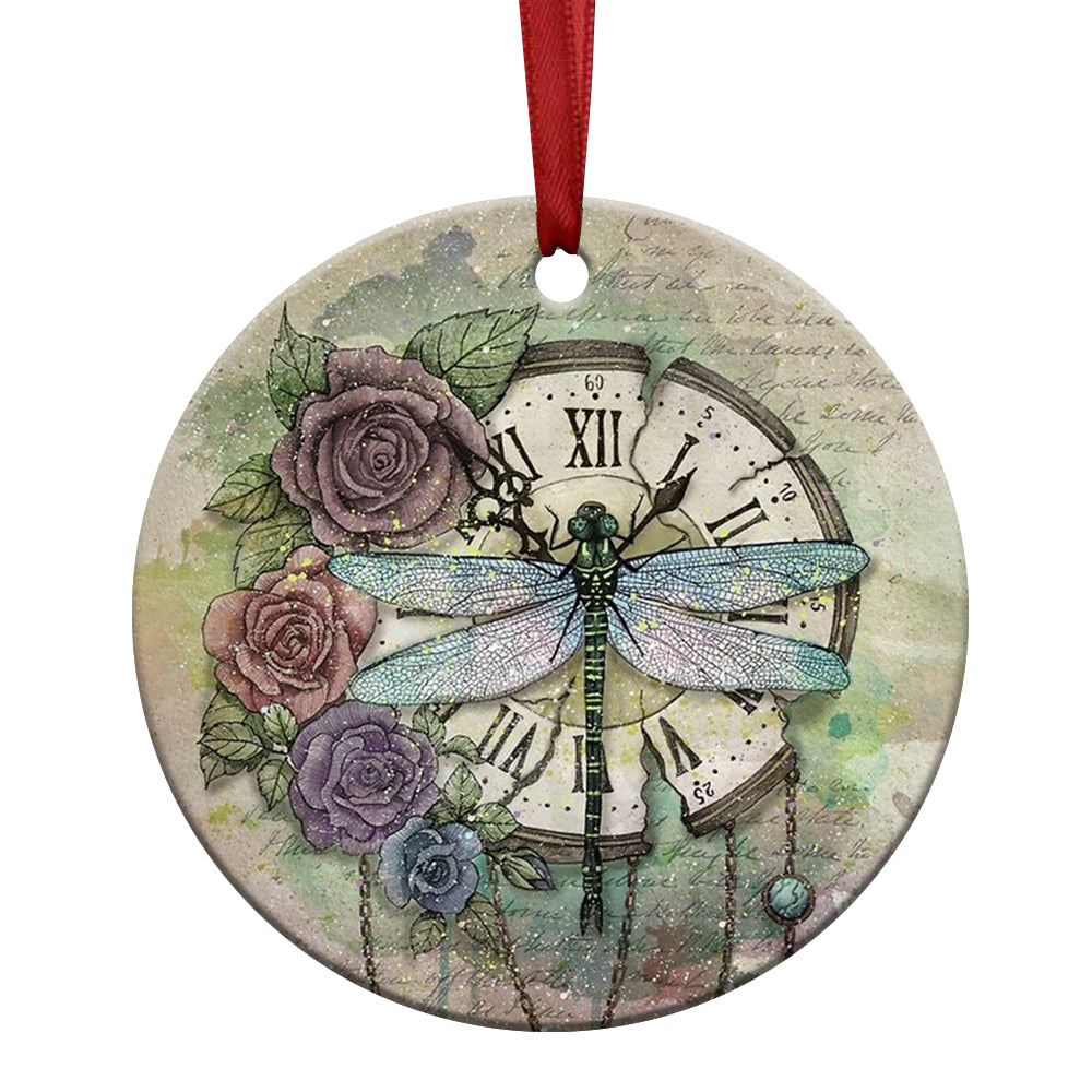 Dragonfly Art Memory Flower - Circle Ornament - Owls Matrix LTD