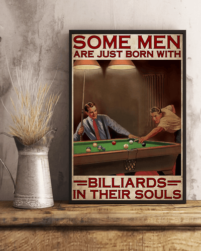 Billiard Men Born With Billiard - Vertical Poster - Owls Matrix LTD