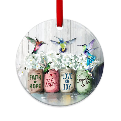 Hummingbird Faith Cool Style - Circle Ornament - Owls Matrix LTD