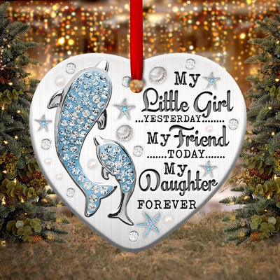 Dolphin Mother Daughter Jewelry Style - Heart Ornament - Owls Matrix LTD