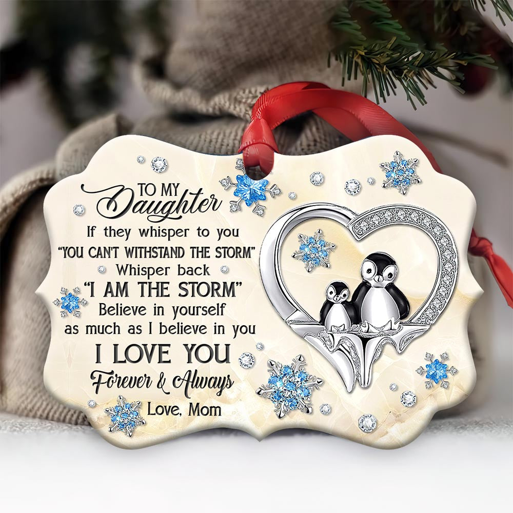 Penguin Jewelry To My Daughter - Horizontal Ornament - Owls Matrix LTD