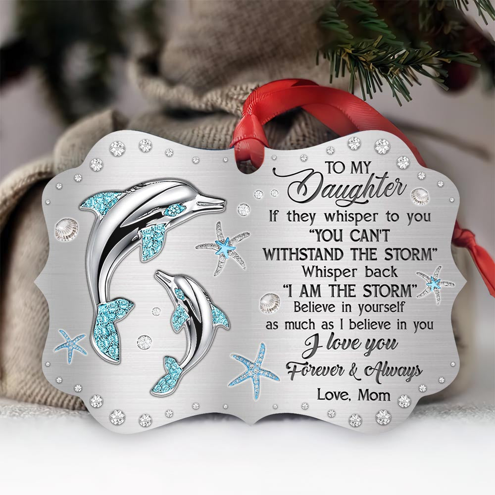 Dolphin To My Daughter - Horizontal Ornament - Owls Matrix LTD