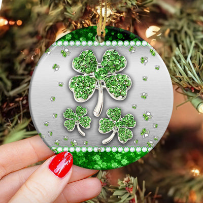 St Patricks Day Jewelry Clover Sweet And Lucky - Circle Ornament - Owls Matrix LTD