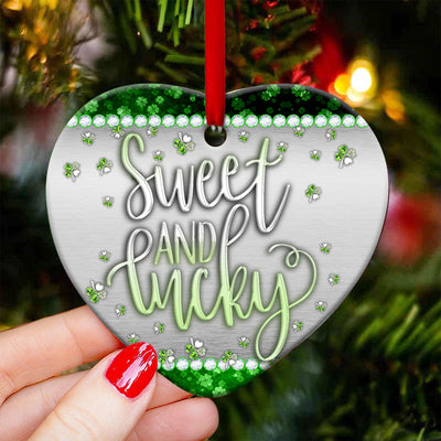 Patrick's Day Jewelry Clover Sweet And Lucky - Heart Ornament - Owls Matrix LTD