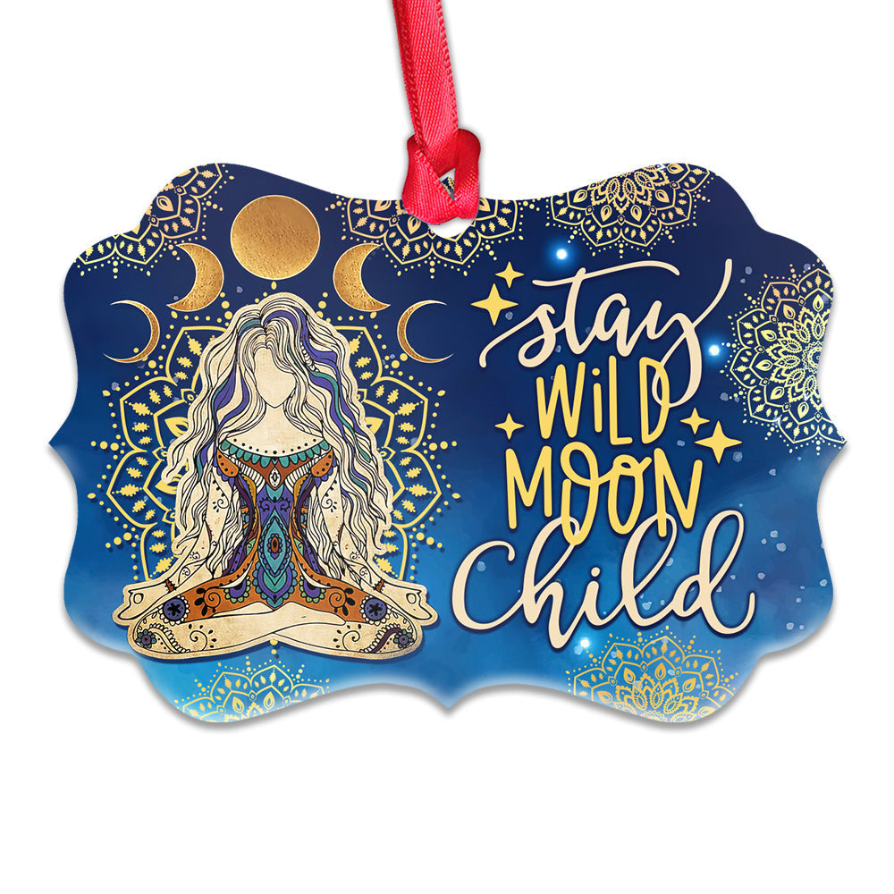 Hippie Stay Wild Moon Child - Horizontal Ornament - Owls Matrix LTD