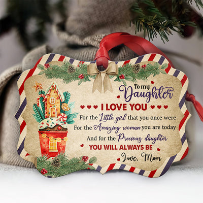 Family Christmas To My Daughter - Horizontal Ornament - Owls Matrix LTD