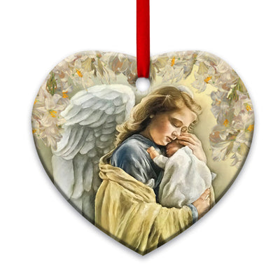 Angel Floral So Warmth - Heart Ornament - Owls Matrix LTD