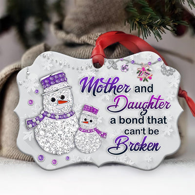 Snowman Mother And Daughter A Bond That Cant Broken - Horizontal Ornament - Owls Matrix LTD