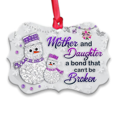 Snowman Mother And Daughter A Bond That Cant Broken - Horizontal Ornament - Owls Matrix LTD