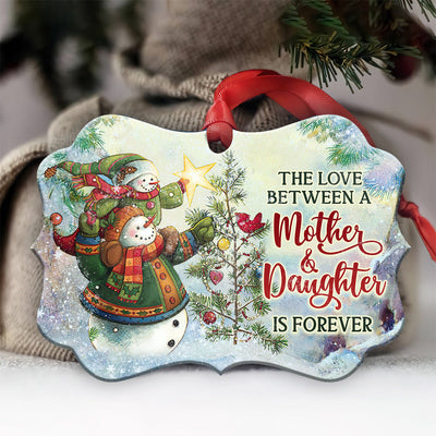 Snowman The Love Between A Mother And Daughter Is Forever - Horizontal Ornament - Owls Matrix LTD