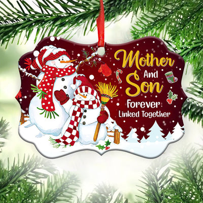Snowman Mother And Son Forever Linked Together - Horizontal Ornament - Owls Matrix LTD