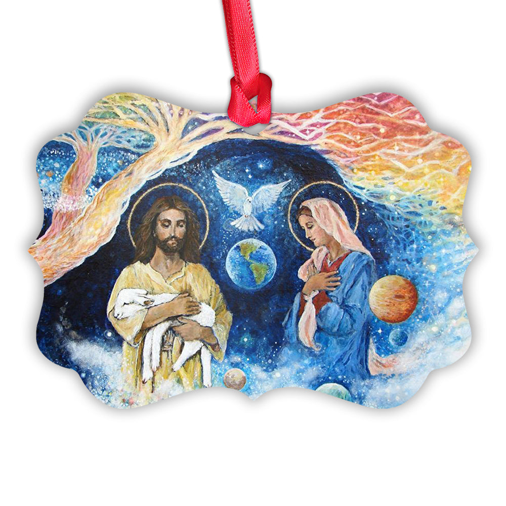 Jesus Nativity So Warmth - Horizontal Ornament - Owls Matrix LTD