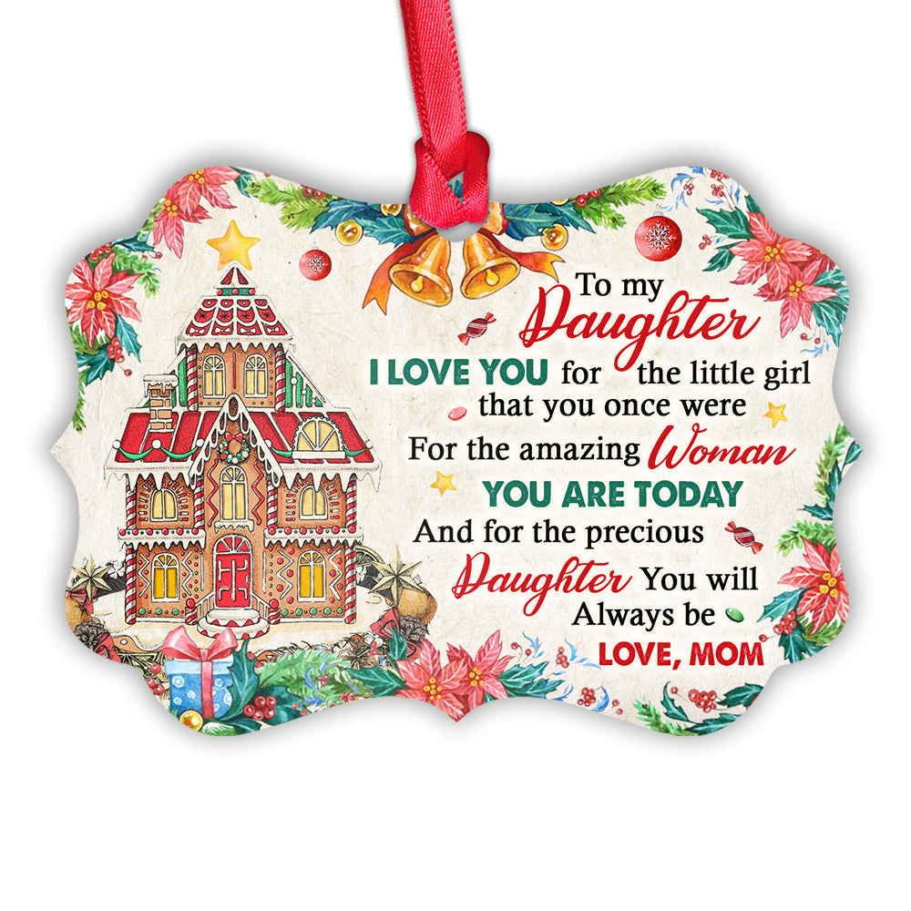 Family Christmas To My Daughter Style - Horizontal Ornament - Owls Matrix LTD