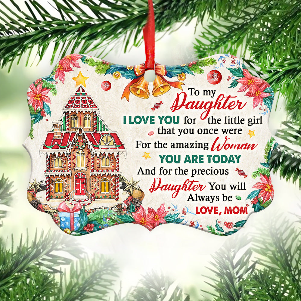 Family Christmas To My Daughter Style - Horizontal Ornament - Owls Matrix LTD