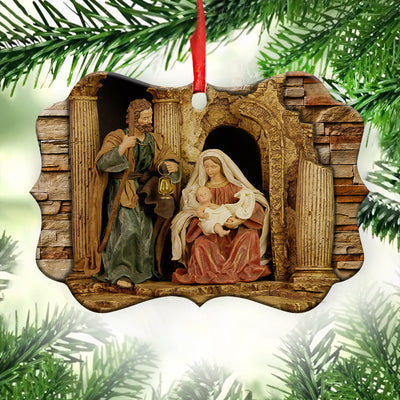 Jesus Nativity The Love - Horizontal Ornament - Owls Matrix LTD