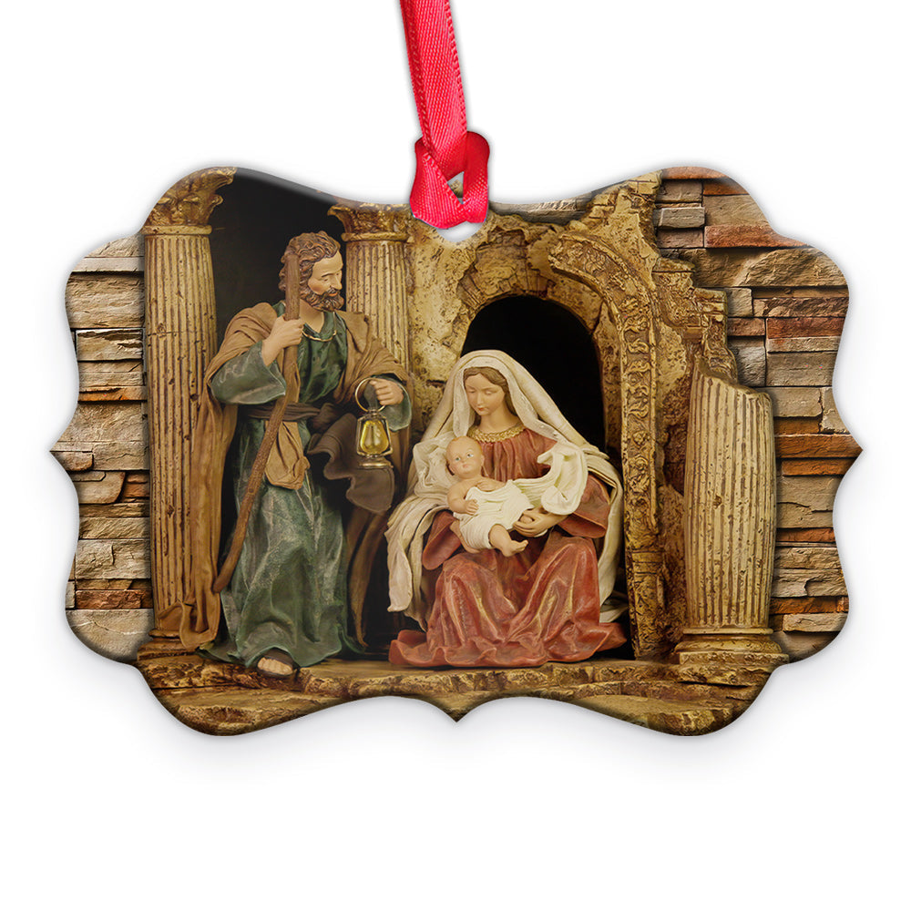 Jesus Nativity The Love - Horizontal Ornament - Owls Matrix LTD